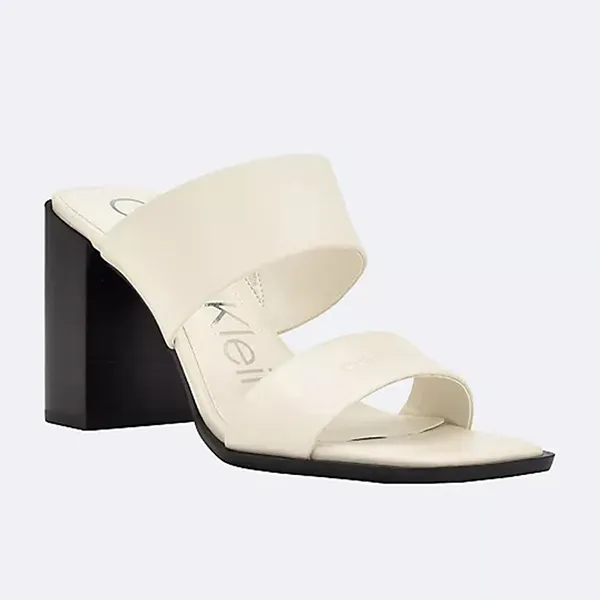 Dép Cao Gót Nữ Calvin Klein Final Sale Women's Tara Heel Sandal Màu Trắng Ngà Size 8.5 - Dép - Vua Hàng Hiệu