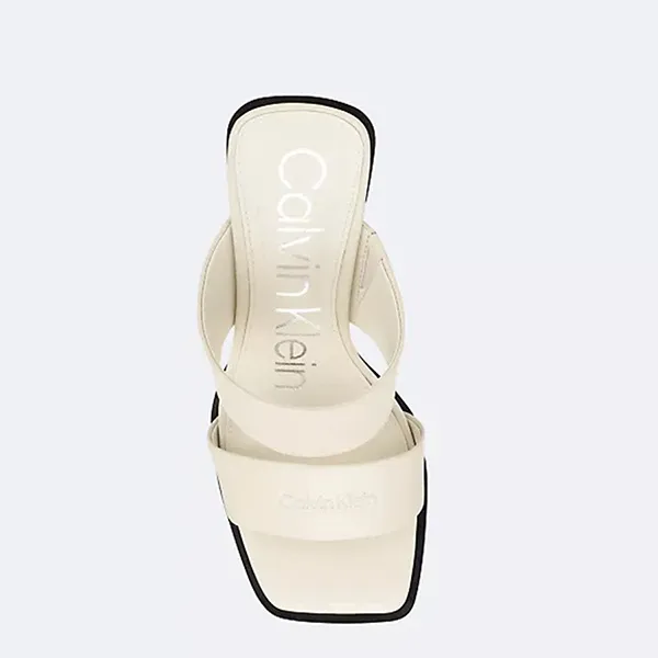 Dép Cao Gót Nữ Calvin Klein Final Sale Women's Tara Heel Sandal Màu Trắng Ngà Size 8.5 - Dép - Vua Hàng Hiệu