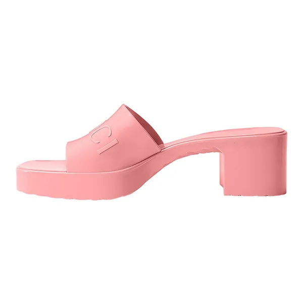 Dép Cao Gót Nữ Gucci Pink Rubber Slide Sandals 624730 J8700-5815 Màu Hồng Size 35 - Dép - Vua Hàng Hiệu