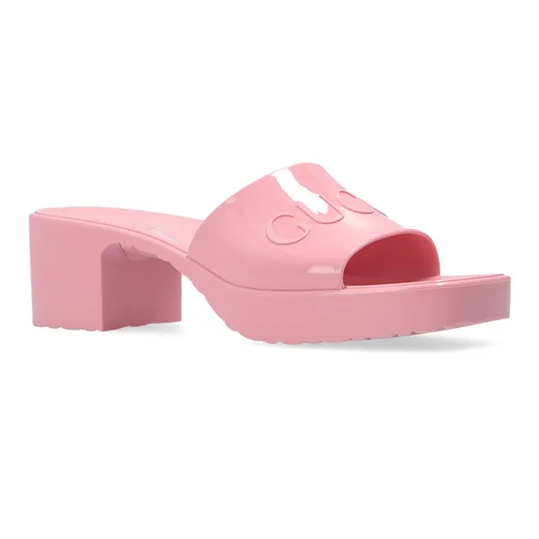 Dép Cao Gót Nữ Gucci Pink Rubber Slide Sandals 624730 J8700-5815 Màu Hồng Size 35 - Dép - Vua Hàng Hiệu
