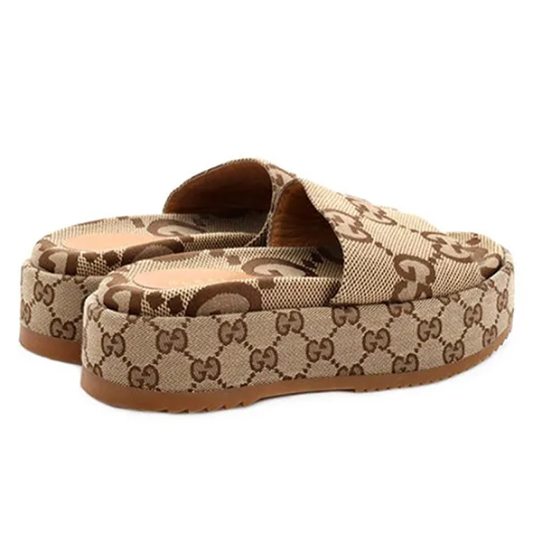 Dép Nữ Gucci Angelina 55MM Platform Sandals Đế Cao Màu Nâu Be Size 6 - Dép - Vua Hàng Hiệu