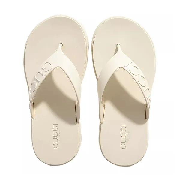 Dép Xỏ Ngón Nữ Gucci Tarifa Rubber Platform Flip Flops Màu Trắng Kem Size 35 - Dép - Vua Hàng Hiệu