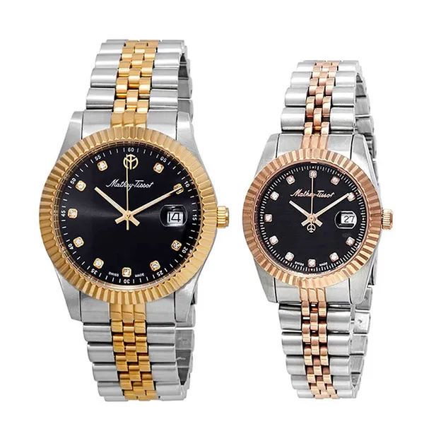 Đồng Hồ Đôi Mathey Tissot Watch H710BN Và D810RN Màu Demi (Bạc - Vàng) - Đồng hồ - Vua Hàng Hiệu