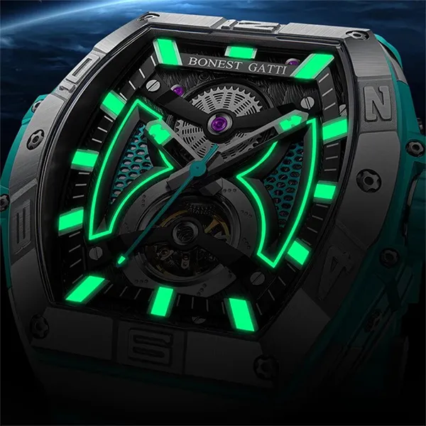 Đồng Hồ Nam Bonest Gatti Mechanical Wristwatch Luminous BG5701-A3 Màu Xanh