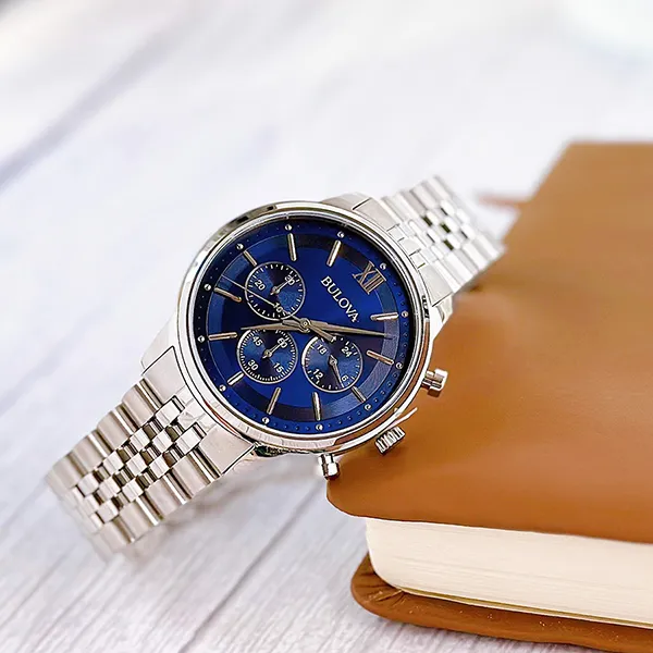 Đồng Hồ Nam Bulova Men's Classic Chronograph Watch 96A262 Màu Bạc