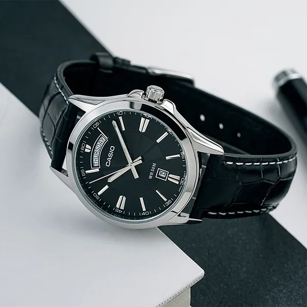 Đồng Hồ Nam Casio Quartz Watch MTP-1381L-1A Màu Đen - Đồng hồ - Vua Hàng Hiệu