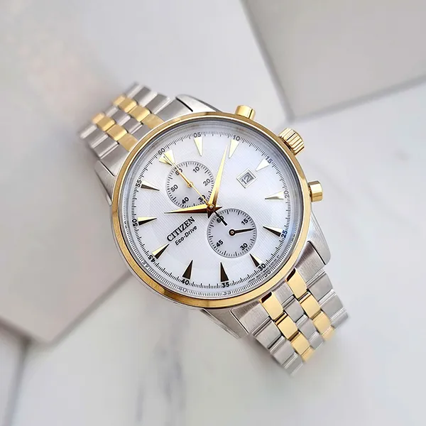 Đồng Hồ Nam Citizen Corso Eco-Drive Men's Watch CA7004-54A Màu Bạc/Vàng Gold