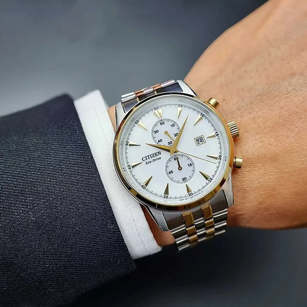 Đồng Hồ Nam Citizen Corso Eco-Drive Men's Watch CA7004-54A Màu Bạc/Vàng Gold