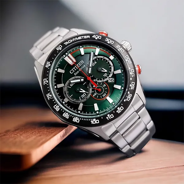 Đồng Hồ Nam Citizen Eco-Drive Chronograph CA4486-82X Màu Bạc Xanh Lá
