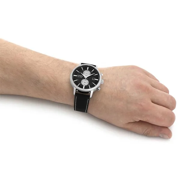 Đồng Hồ Nam Citizen Eco-Drive Chronograph CA7061-18E Màu Bạc Đen