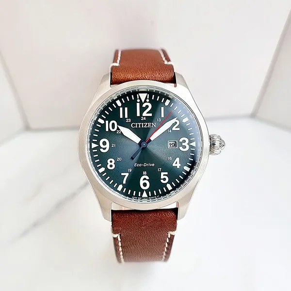 Đồng Hồ Nam Citizen Garrison Military Eco-Drive Watch BM6838-09X Màu Nâu Đậm