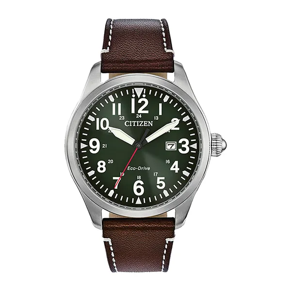 Đồng Hồ Nam Citizen Garrison Military Eco-Drive Watch BM6838-09X Màu Nâu Đậm