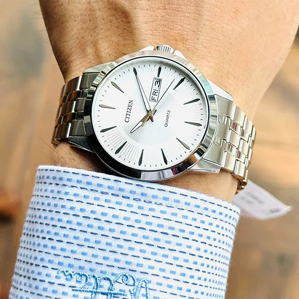 Đồng Hồ Nam Citizen Men's Watch Quartz Stainless Steel DZ5000-58A Màu Bạc