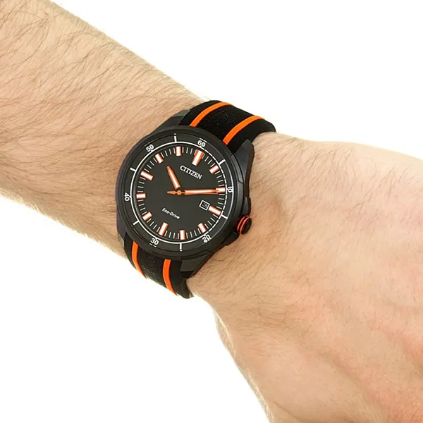 Đồng Hồ Nam Citizen Weekender Eco-Drive Watch AW1608-01E Màu Đen/Cam - Đồng hồ - Vua Hàng Hiệu