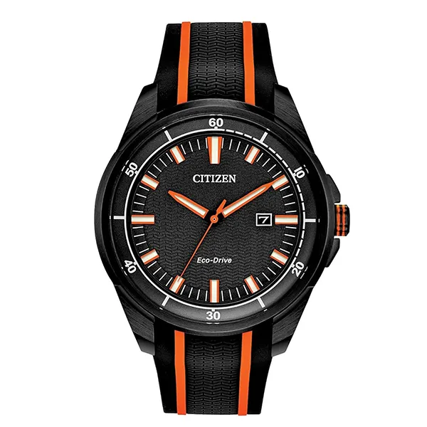 Đồng Hồ Nam Citizen Weekender Eco-Drive Watch AW1608-01E Màu Đen/Cam - Đồng hồ - Vua Hàng Hiệu