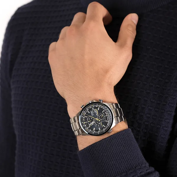 Đồng Hồ Nam Citizen World Chronograph A-T Eco-Drive Watch AT8020-54L Màu Bạc