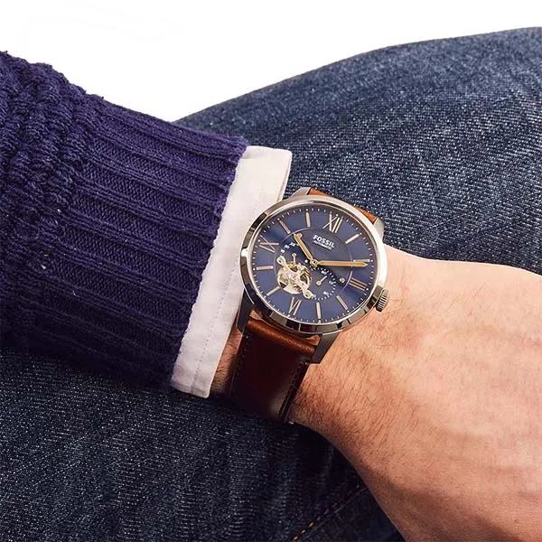 Đồng Hồ Nam Fossil Townsman Automatic Brown Leather Watch ME3110 Màu Nâu - Đồng hồ - Vua Hàng Hiệu