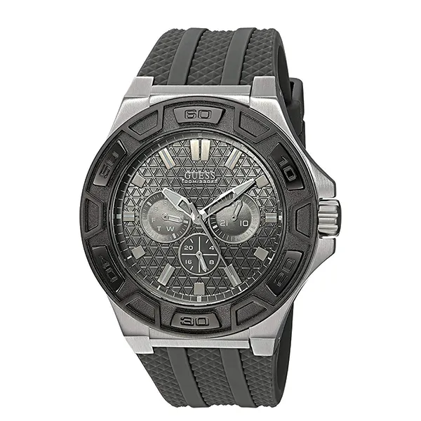 Đồng Hồ Nam Guess Grey Dial Grey Rubber Strap Watch For Men W0674G8 Màu Xám