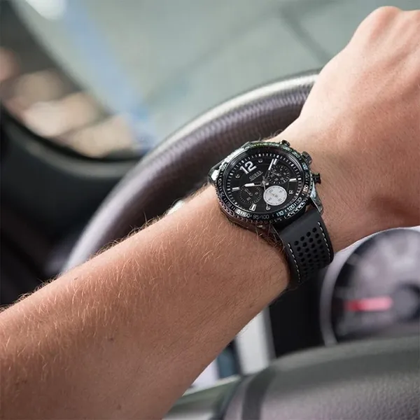 Đồng Hồ Nam Guess Men's Fleet Chronograph Silicone Watch W0971G1 Màu Đen - Đồng hồ - Vua Hàng Hiệu