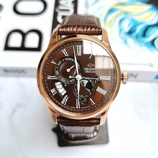 Đồng Hồ Nam Orient Sun And Moon Gen 3 Automatic Watch RA-AK0009T10B Màu Nâu