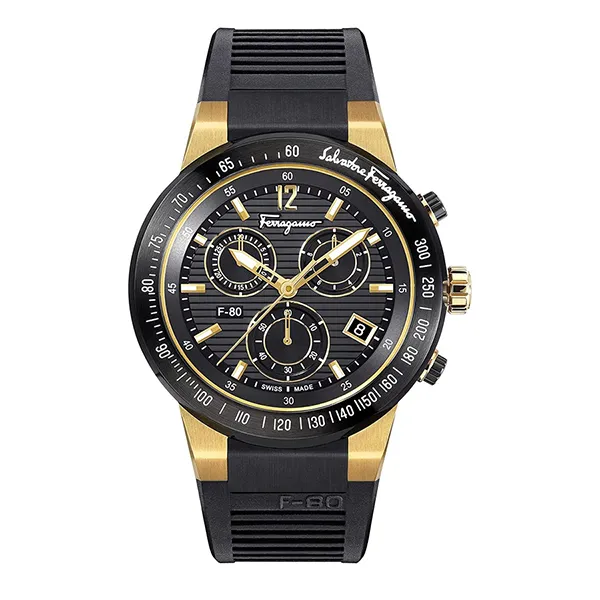 Đồng Hồ Nam Salvatore Ferragamo Chronograph F-80 Black Watch 44mm SFDL00318 Màu Đen Vàng - Đồng hồ - Vua Hàng Hiệu