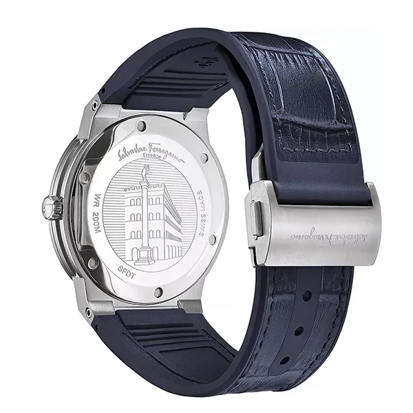 Đồng Hồ Salvatore Ferragamo SFDT00319 F-80 Màu Xanh Bạc