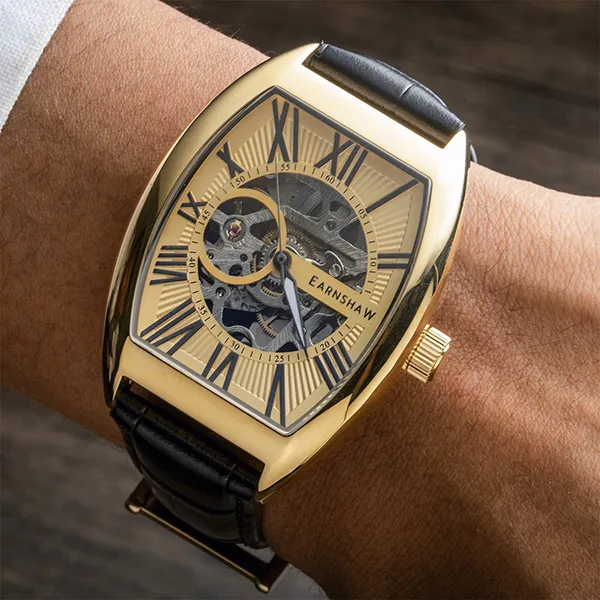 Đồng Hồ Nam Thomas Earnshaw Automatic Watch ES-8148 Màu Đen/Vàng