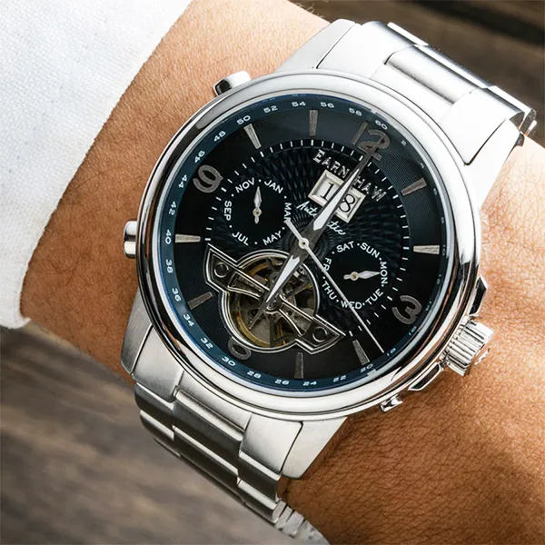 Đồng Hồ Nam Thomas Earnshaw Black Storm Automatic Watch ES-8177-11 Màu Bạc Mặt Đen - Đồng hồ - Vua Hàng Hiệu