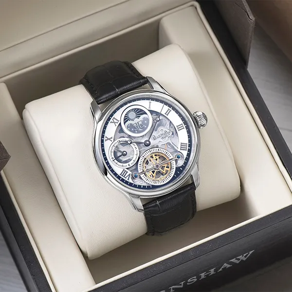 Đồng Hồ Nam Thomas Earnshaw Longitude Shadow Sun & Moon Automatic Watch ES-8063-01 Màu Đen