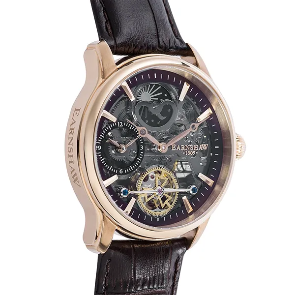 Đồng Hồ Nam Thomas Earnshaw Longitude Shadow Sun & Moon Automatic Watch ES-8063-06 Màu Nâu