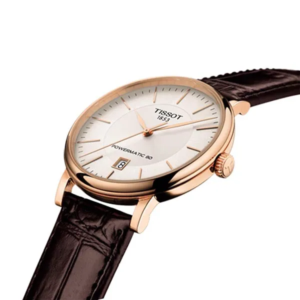 Đồng Hồ Nam Tissot Automatic Carson Powermatic80 T122.407.36.031.00 Màu Nâu Trắng