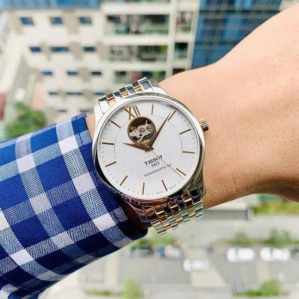 Đồng Hồ Nam Tissot Automatic Tradition Powermatic 80 T063.907.22.038.01 Màu Trắng Bạc
