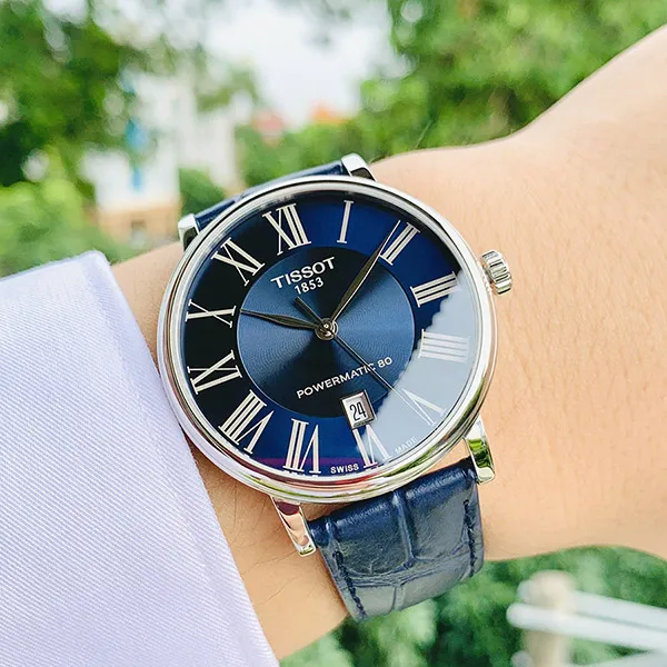 Đồng Hồ Nam Tissot Carson Premium Powermatic 80 T122.407.16.043.00 Màu Xanh