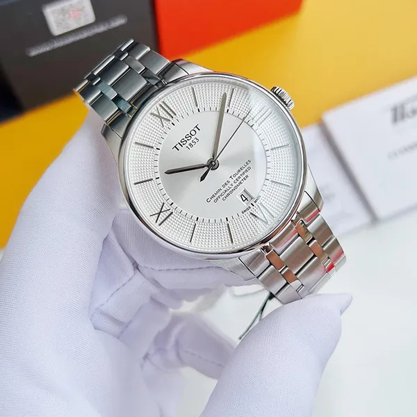 Đồng Hồ Nam Tissot Chemin Des Tourelles Automatic Cosc T099.408.11.038.00 Màu Trắng Bạc