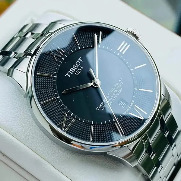 Đồng Hồ Nam Tissot Chemin Des Tourelles Automatic Cosc T099.408.11.058.00 Màu Đen Bạc - Đồng hồ - Vua Hàng Hiệu