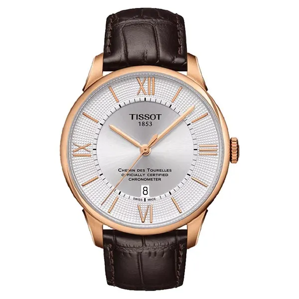 Đồng Hồ Nam Tissot Chemin Des Tourelles Chronomerter T099.408.36.038.00 Màu Nâu Trắng