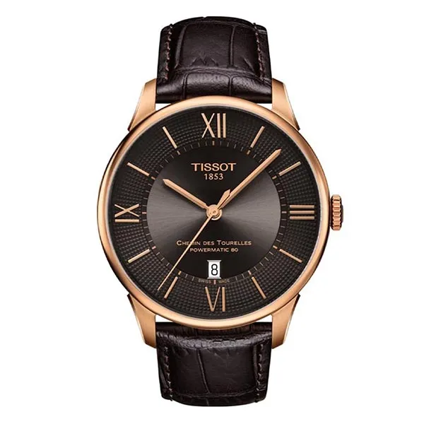Đồng Hồ Nam Tissot Chemin Des Tourelles Powermatic 80 Mens T099.407.36.448.00 Màu Nâu