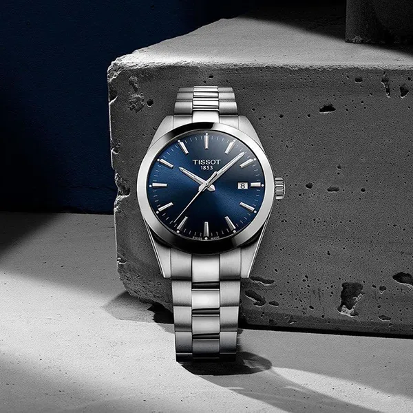 Đồng Hồ Nam Tissot Gentleman T127.410.11.041.00 Màu Xanh Bạc