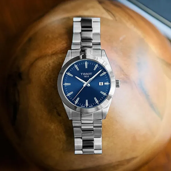 Đồng Hồ Nam Tissot Gentleman T127.410.11.041.00 Màu Xanh Bạc