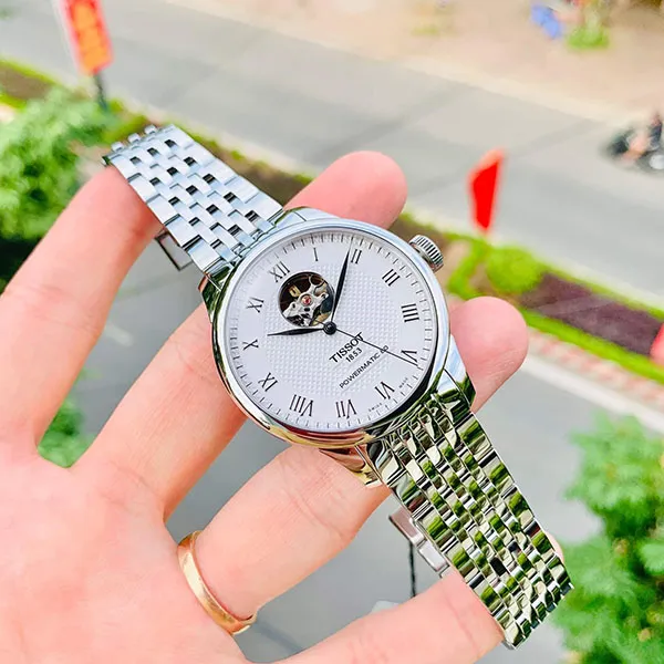 Đồng Hồ Nam Tissot Le Locle Powermatic 80 Open Heart T006.407.11.033.02 Màu Bạc Trắng - Đồng hồ - Vua Hàng Hiệu