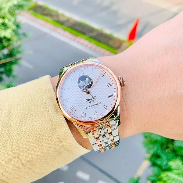 Đồng Hồ Nam Tissot Le Locle Powermatic 80 Open Heart T006.407.22.033.02 Màu Demi (Vàng Hồng - Bạc) - Đồng hồ - Vua Hàng Hiệu