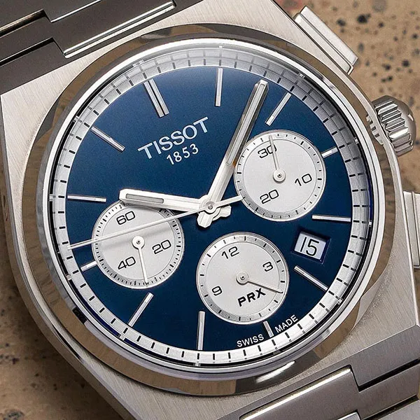 Đồng Hồ Nam Tissot Prx Chronograph T137.427.11.041.00 Màu Bạc Xanh - Đồng hồ - Vua Hàng Hiệu