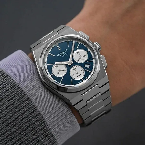Đồng Hồ Nam Tissot Prx Chronograph T137.427.11.041.00 Màu Bạc Xanh - Đồng hồ - Vua Hàng Hiệu