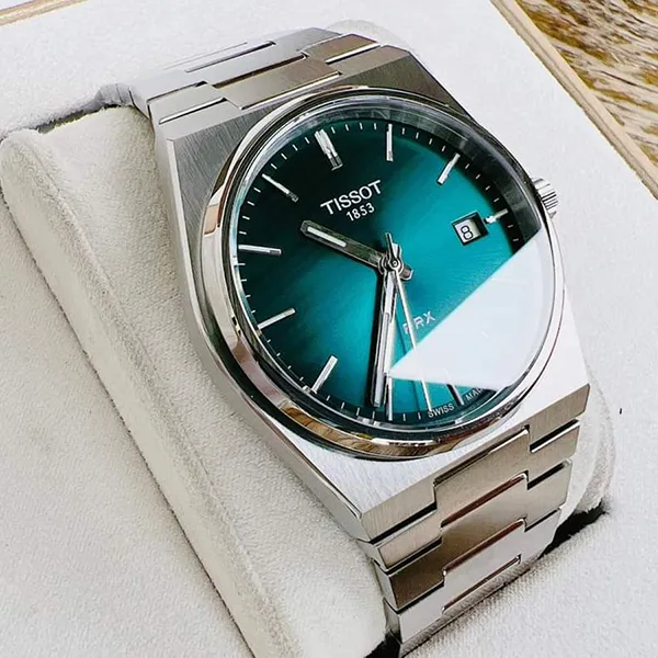Đồng Hồ Nam Tissot PRX Quartz T137.410.11.091.00 Màu Xanh Bạc