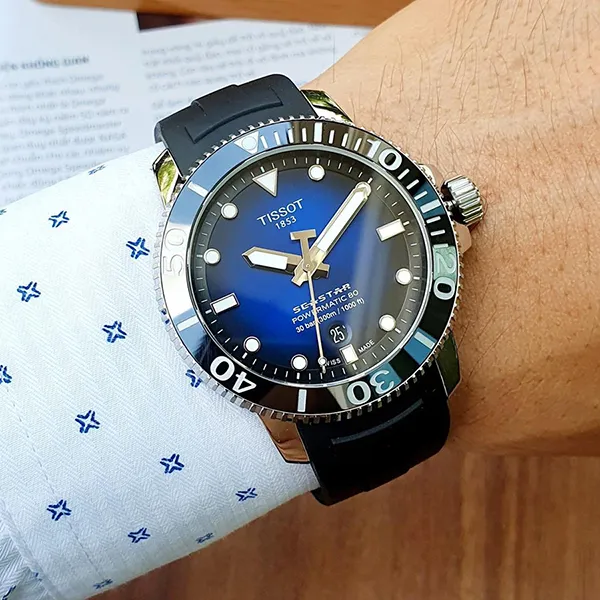 Đồng Hồ Nam Tissot Seastar 1000 Powermatic 80 T120.407.17.041.00 Màu Xanh Đen