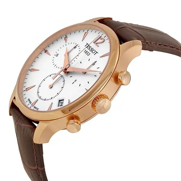 Đồng Hồ Nam Tissot Tradition Classic Chronograph T063.617.36.037.00 Màu Nâu Trắng