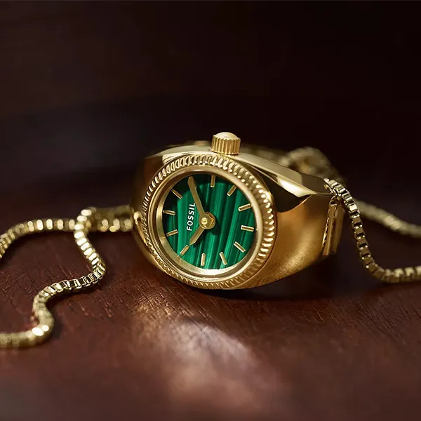 Đồng Hồ Dạng Nhẫn Nữ Fossil Watch Ring ES5308 Màu Vàng