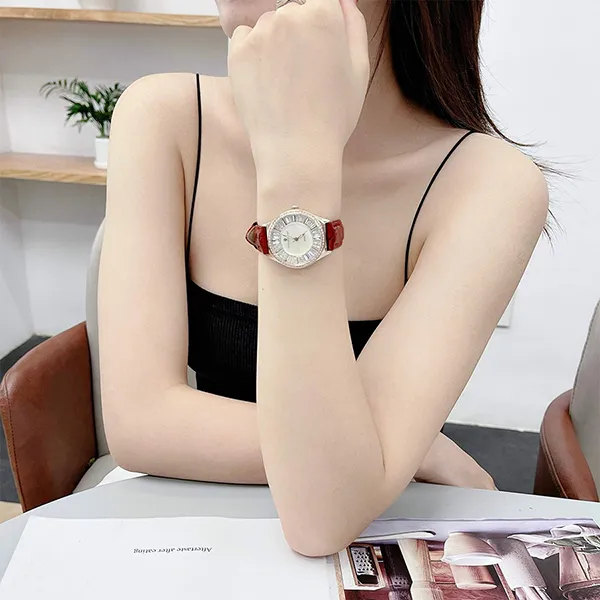 Đồng Hồ Nữ Christian Van Sant Luna Mother Of Pearl Dial Watch CV3208 Màu Đỏ