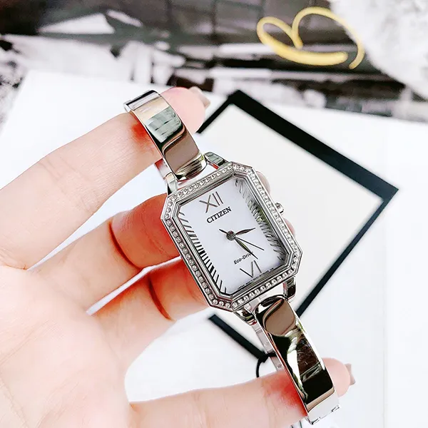Đồng Hồ Nữ Citizen Eco-Driave EM0980-50A Màu Bạc Trắng - Đồng hồ - Vua Hàng Hiệu