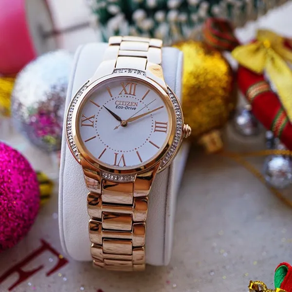 Đồng Hồ Nữ Citizen Eco-Drive EM0093-59A Màu Trắng Vàng - Đồng hồ - Vua Hàng Hiệu
